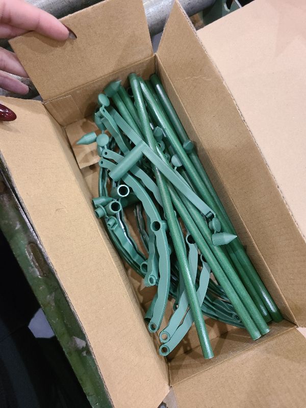 Photo 1 of 12Packs Plant Support Stakes Half Round Plant Stakes for Indoor Plants, Stackable 3 Tier Garden Flower Support, Plant Cages for Tomato,Monstera, Peony, Hydrangea, Climbing Plants