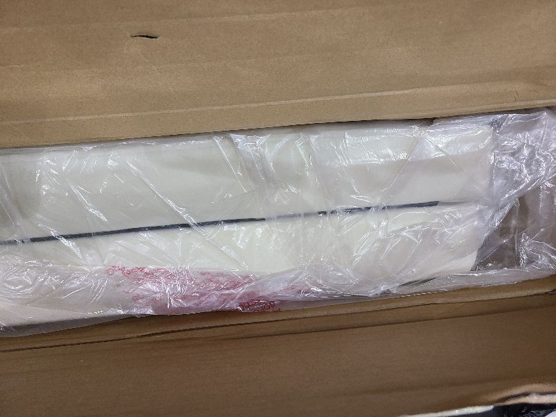 Photo 1 of 24KF Cream Velvet Tufted King Upholstered Headboard, Modern Vertical Channel Design California King Headboard with Stepped Silhouette Top Edge,Cream