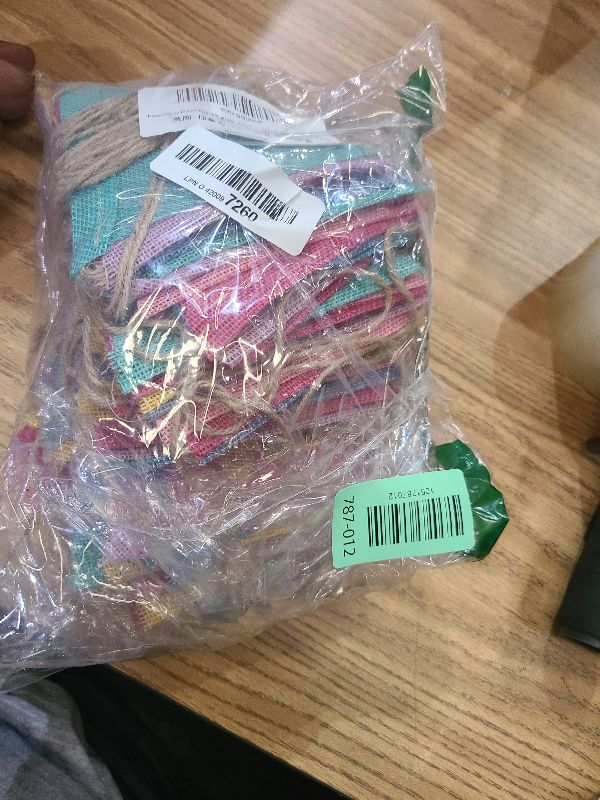 Photo 1 of 144pcs Colorful Pennant Banner Flags 158ft Rainbow Triangle Banners Garland Flag for Classroom Birthday Spring Easter Graduation Festival Wedding Decoration