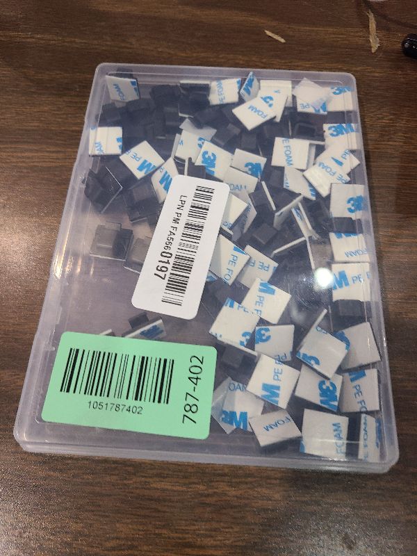 Photo 1 of 100 Pcs Cable Clips, Adhesive Cable Organizer Cord Holder Wire Clip Wire Management Self Adhesive Hooks Wire Holder for Office, Home, Black