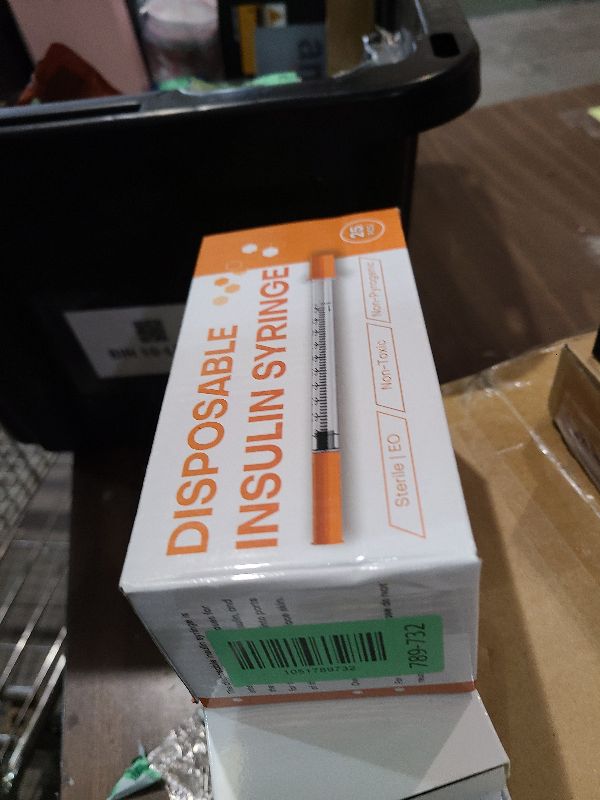 Photo 1 of 0.5ml 30 Gauge 5/16 Inch Syringe, U-100 0.5cc 30G 8mm Lab Syringes Individually Wrapped, Pack of 25