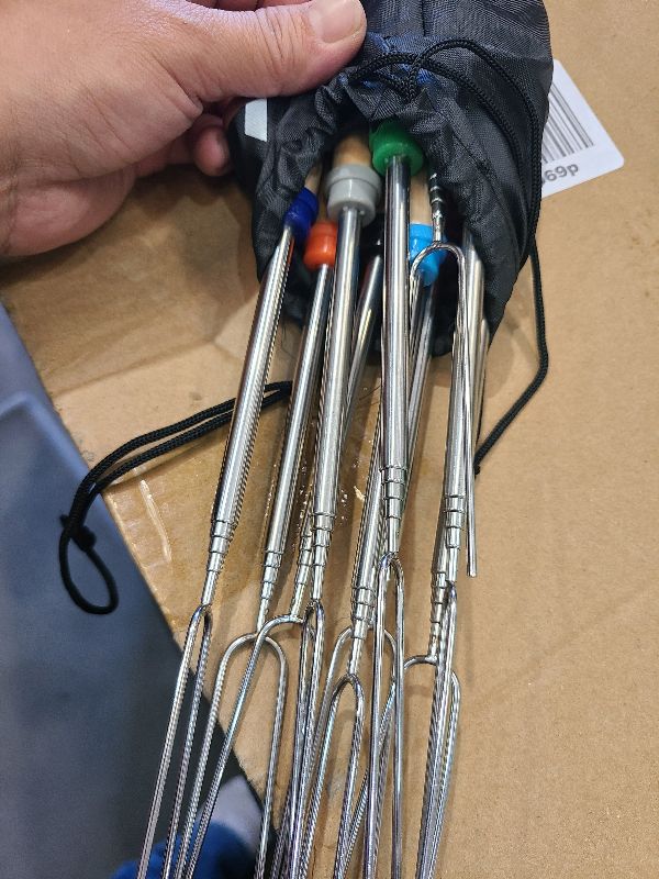 Photo 1 of 10 Pcs Marshmallow Roasting Sticks for Fire Pit Long 32Inch, Smores Sticks Skewers, Smores Kit for Fire Pit, Premium Telescoping Hot Dog Roasting Sticks for Campfire Accessories Outside Camping VOPTON