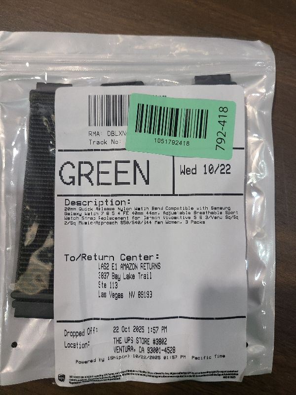 Photo 1 of 20mm Quick Release Nylon Watch Band Compatible with Samsung Galaxy Watch 7 6 5 4 FE 40mm 44mm, Adjustable Breathable Sport Watch Strap Replacement for Garmin Vivoactive 5 6 3/Venu Sq/Sq 2/Sq Music/Approach S50/S40/S44 Men Women, 3 Packs