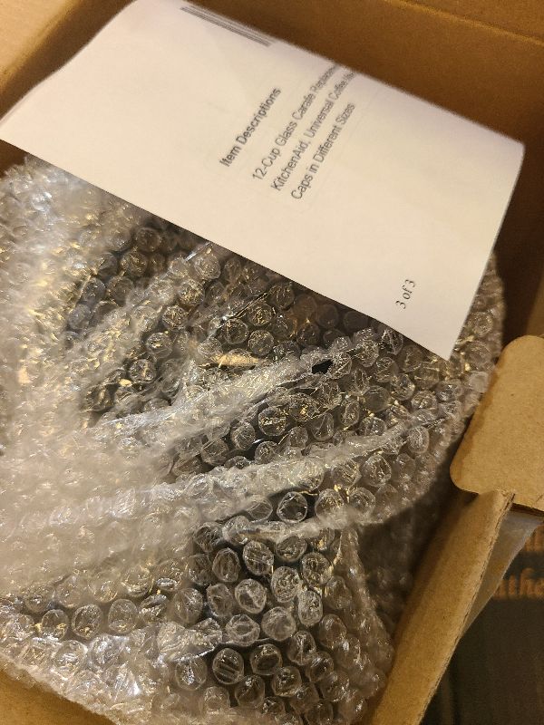 Photo 1 of 12-Cup Glass Carafe Replacement Pot for Mr Coffee, Black & Decker, Hamilton Beach, KitchenAid, Universal Coffee Maker Carafe Pot 12 Cup- 1.8L Coffee Pot with Handle & 3 Snap-On Caps in Different Sizes