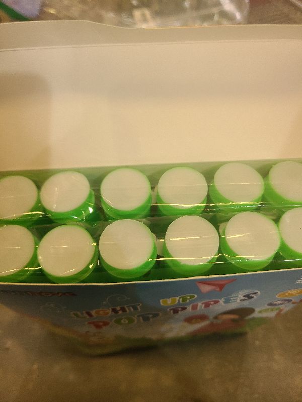 Photo 1 of 12-24 PCS Green Glow Sticks Christmas Party Favors for Kids,LED Light up Pop Tubes for Toddlers,Neon Necklaces Bracelets Accessories,Glow New Year Eve Party Supplies Birthday Dance Camping Decorations