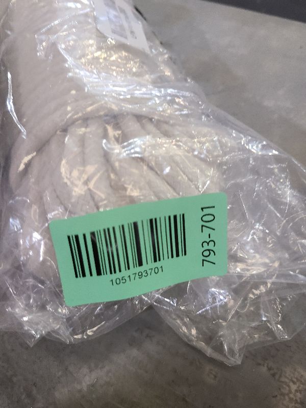 Photo 1 of 1/4 Inch Natural Cotton Rope, White Craft Clothesline, Used for DIY Rope Baskets, Handicrafts, Candle Wicks, etc, 6MM, 52 Feet.