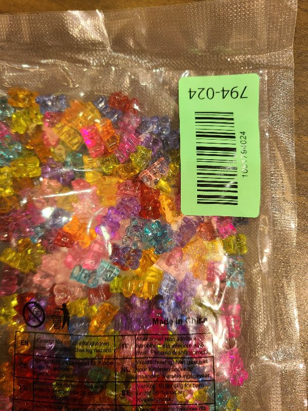 Photo 1 of 200pcs Clear Bear Beads Acrylic Gummy Mini Bear Spacer Bead Charm Mixed Colorful Cute Transparent Bear Loose Beads for DIY Bracelet Necklace Brooch Earring Clay Craft Making Deco Jewelry Kit