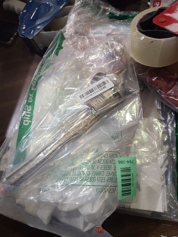 Photo 1 of 13-Inch Decorative Western Classic Revolver Style, Body SMB-110 with Ornate Engravings, Suitable for Decoration, Collecting, Costuming and Cosplay, Role-Playing, Halloween (Gold)