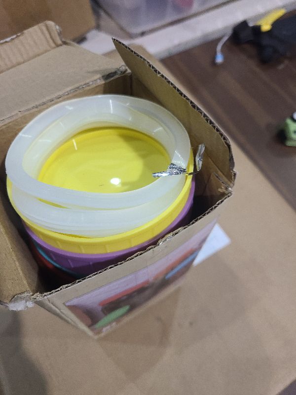 Photo 1 of 10 Pack Plastic Wide Mouth Mason Jar Lids for Ball, Kerr and More - Multicolor Storage Caps for Mason Jars, Canning Jars - Leak-Proof, Dishwasher Safe & Food Grade