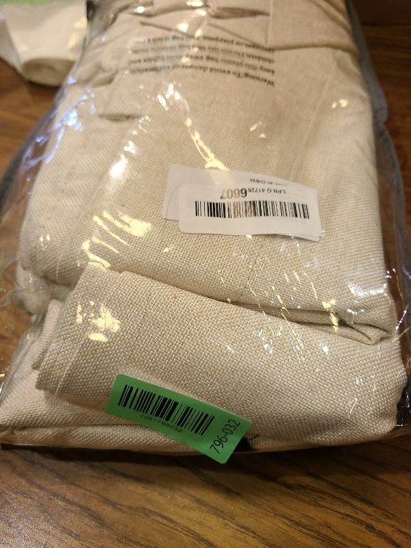 Photo 1 of 100% Blackout Shield Linen Blackout Curtains for Bedroom 84 Inches Long, Back Tab/Rod Pocket Living Room Drapes, Thermal Insulated Blackout Curtains 2 Panels Set, 50" W x 84" L, Cream