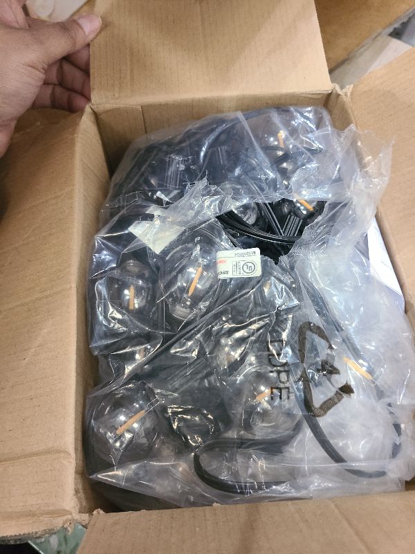 Photo 1 of 100FT LED Outdoor String Lights Patio Light with 52 Shatterproof G40 Dimmable Globe Bulb, 2-Pack 50FT Waterproof Outside Hanging String Light for Christmas Backyard Porch Balcony Gazebo Party