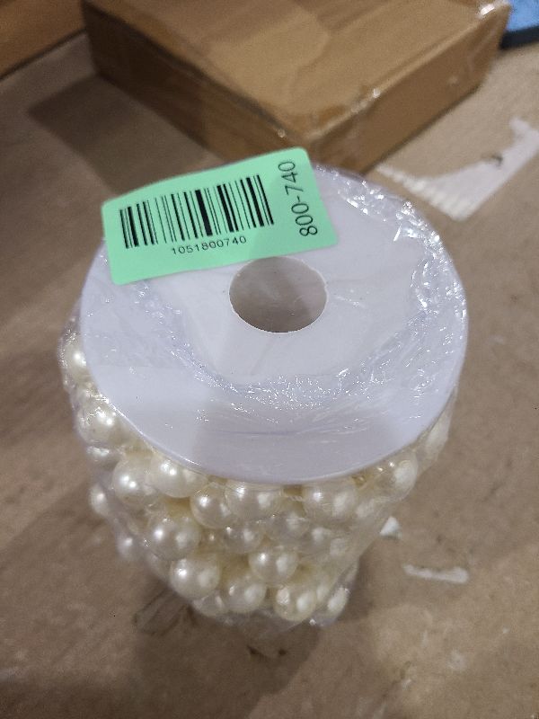 Photo 1 of 14 mm Large Pearls Faux Crystal Beads by The Roll for Wedding Decoration (Ivory)