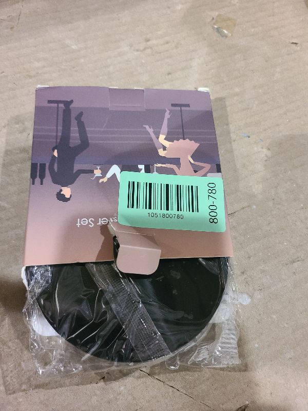 Photo 1 of 2 Pack Silicone Coasters for Drinks, Round Black Coasters with Deep Tray Grooved Design Cup Mat, Washable Heat Resistant Durable Non-Slip Coasters for Coffee Table Wooden Desk Kitchen Bar