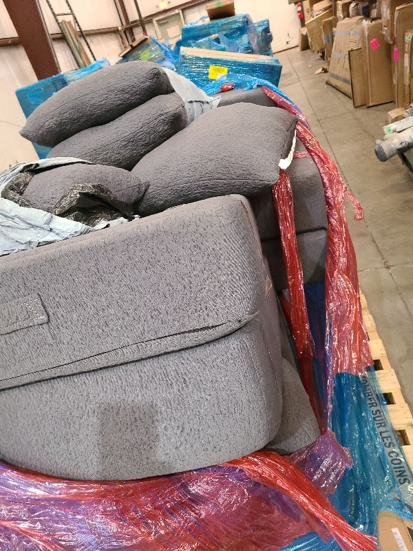 Photo 1 of 108" Modular Sectional Cloud Sofa - Boneless Couch with Deep Seat, Non Slip Base, Folding Sofa Sectional Couches for Living Room, Cozy Modular Couch with L-Shape Chaise, No Assembly Required, Grey