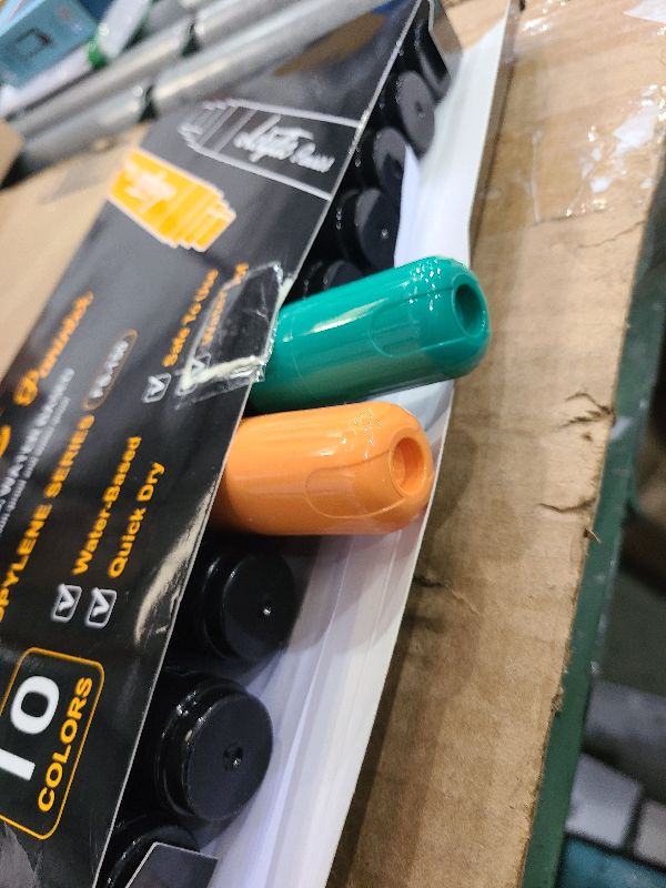 Photo 1 of 10 Vibrant Color Acrylic Paint Markers Set - 15mm Extra Wide Chisel Tip, Quick-Dry Waterproof Permanent Art Pens for Rock, Wood, Glass, Canvas, Ceramic | Multi-Surface DIY Crafts & Art Supplies