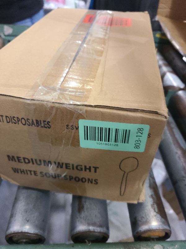Photo 1 of 1,000 Plastic Disposable Soup Spoons Bulk White Medium Weight Disposable Silverware Plastic Cutlery Spoons