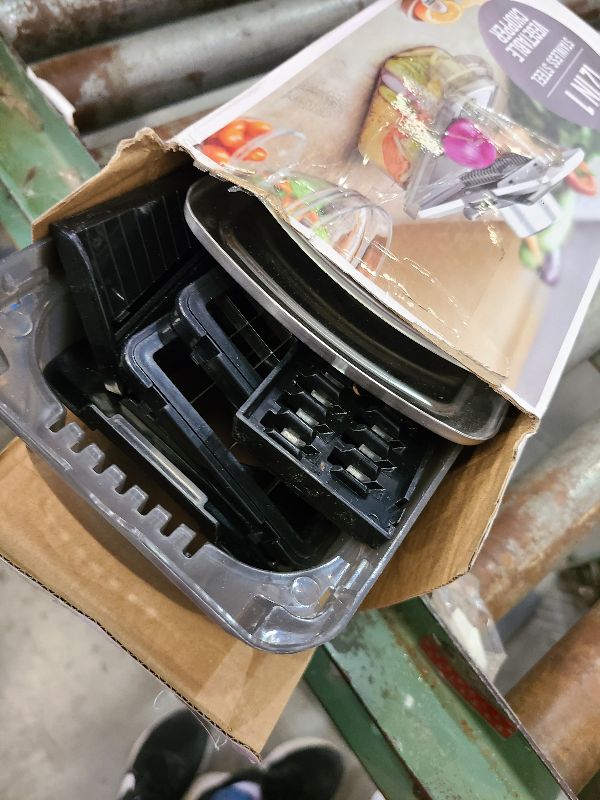 Photo 1 of 12-in-1 Vegetable Chopper, Mandoline Food Slicer for Kitchen, Cheese Grater, Veggie Chopper with Container, Vegetable Cutter for Onion, Salad and Fruit- Stainless Steel, Home Essential Tools