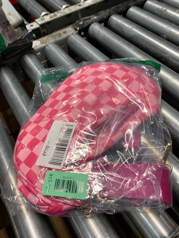 Photo 1 of *******************Clasp is completely broken*****************
Black and White Checkered Crossbody Bum Bag for Women,Spacious Checkered Purse Fanny Packs Belt Bag Sling Bag with Shoulder Strap (Light Pink Checkered)