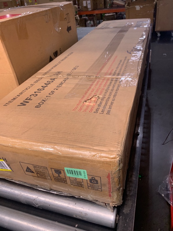 Photo 1 of ***PARTIAL SET - PRICE ADJUSTED***BOX 1 OF 2***Merax Queen Size Upholstered Plush Velvet Pink Mother and Baby Bed with Large Cushioned Ground Bed, Bedside Table,and Round Stool,Pink