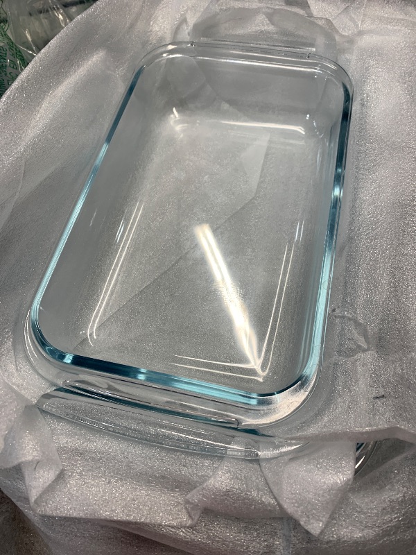 Photo 1 of (missing one lid) 8-Piece Deep Glass Baking Dish Set with Plastic lids,Rectangular Glass Bakeware Set with Lids, Baking Pans for Lasagna, Leftovers