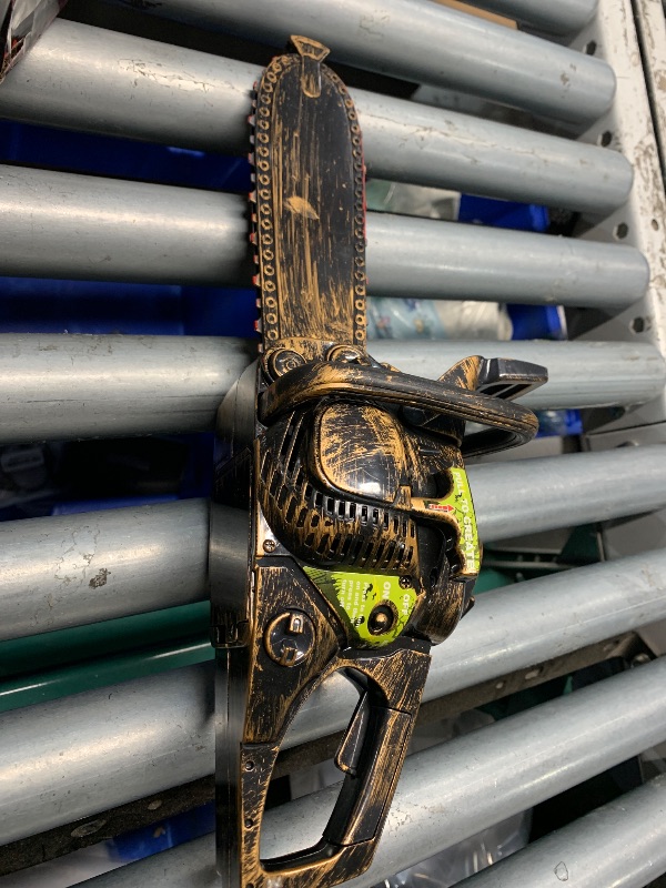 Photo 1 of 16" Bloody Rusty Electric Chainsaw - Battery Operated Chainsaw Massacre Role Play Accessory with Motion & Sound Effects for Halloween Cosplay Prop, Decorations