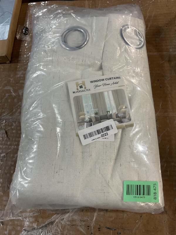 Photo 1 of (BAGGED) (USED/FAIR) H.VERSAILTEX Blackout Curtains, Durable Thick Textured Look 100% Blackout Patio Door Curtain, Grommet Extra Wide Sliding Door Curtain Panel Long Curtains, W100 x L108 inch- Ivory