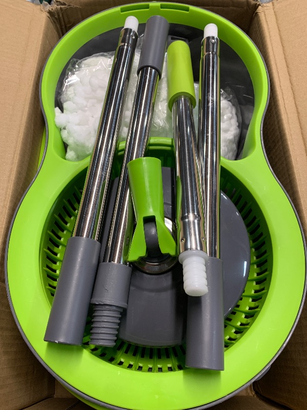 Photo 1 of (used)(see images) Spin Mop Bucket System,Masthome Pedal Spin Mop and Bucket with Wringer Set,EasyWring Microfiber Mop 