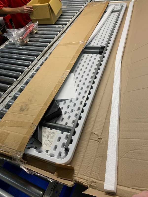 Photo 1 of ***TRUCK/TRAILER PICKUP ONLY*** Flash Furniture Kathryn 6' Rectangular Plastic Folding Table, Long Plastic Foldable Table for Indoor/Outdoor Events, White