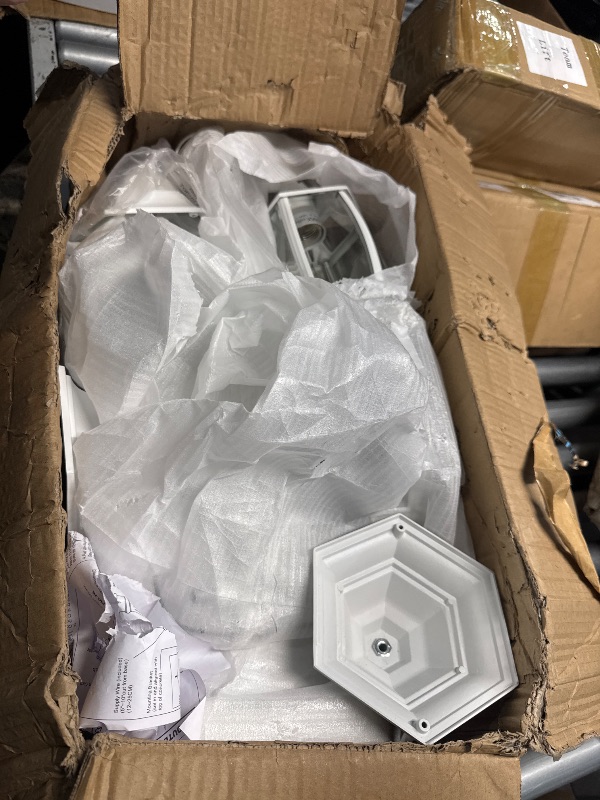 Photo 1 of ***FOR PARTS ONLY***MISSING INSTRUCTIONS***
Dusk to Dawn Sensor Outdoor Lamp Post Light 3-Head, Classic White Light Pole with Clear Glass Panels (3 LED Bulbs Included, Max.100W), Waterproof Outside Street Light for Backyard, Garden, Driveway