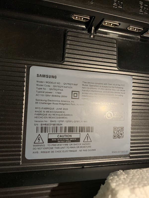 Photo 1 of Samsung 75-Inch Class QLED Q7F Series Samsung Vision AI Smart TV (2025 Model, 75Q7F) Quantum HDR, Object Tracking Sound Lite, Q4 AI Gen1 Processor, 4K upscaling, Gaming Hub, Alexa Built-in