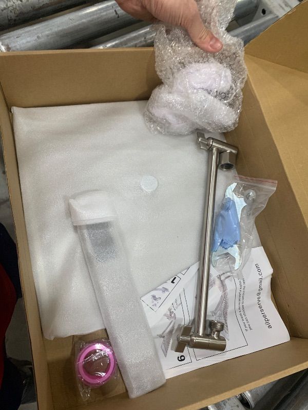 Photo 1 of **************FOR PARTS ONLY-MISSING PARTS*****************
Psylc 12 Inch All Metal Rain Shower Head With Handheld, High Pressure Dual Shower Head Combo With Adjustable Extension Arm, 60" Flexible Hose, 3-Way Diverter - Height/Angle Adjustable(Brushed Nic