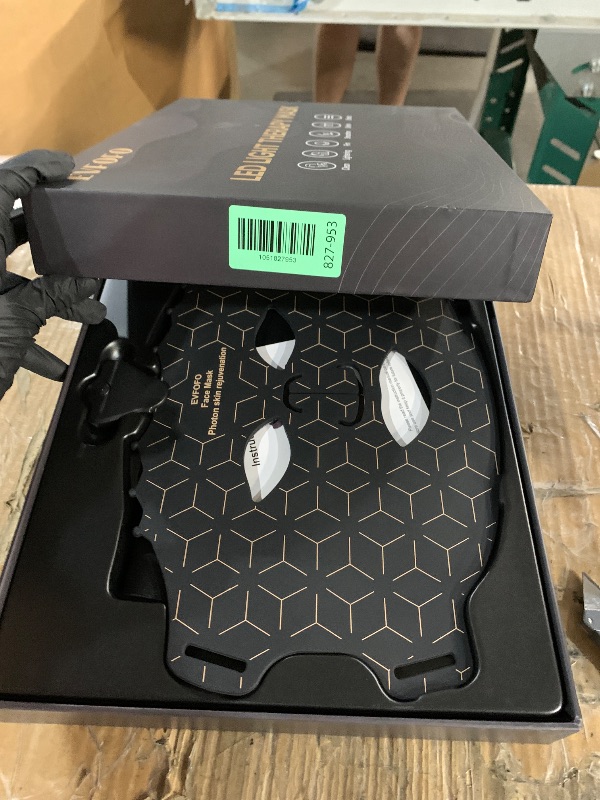 Photo 1 of (used and incomplete) EVFOFO Red Light Therapy Mask for Face, 7 Colors LED Face Mask Light Therapy At Home, Led Face Mask Light Therapy, Black