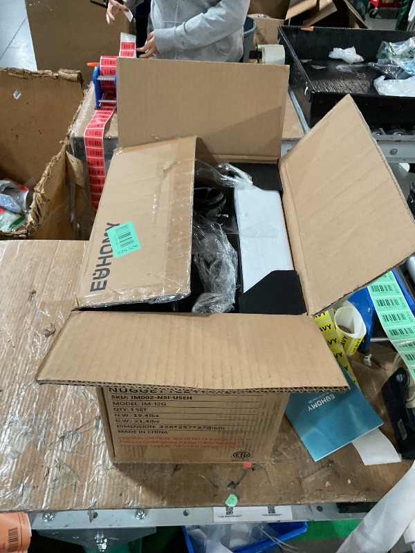 Photo 1 of (used)(see all images) EUHOMY Nugget Ice Maker Countertop with Handle, Ready in 6 Mins, 34lbs Per Day, Removable Top Cover