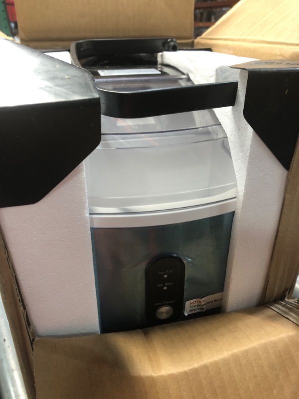 Photo 1 of (used)(see all images) EUHOMY Nugget Ice Maker Countertop with Handle, Ready in 6 Mins, 34lbs Per Day, Removable Top Cover