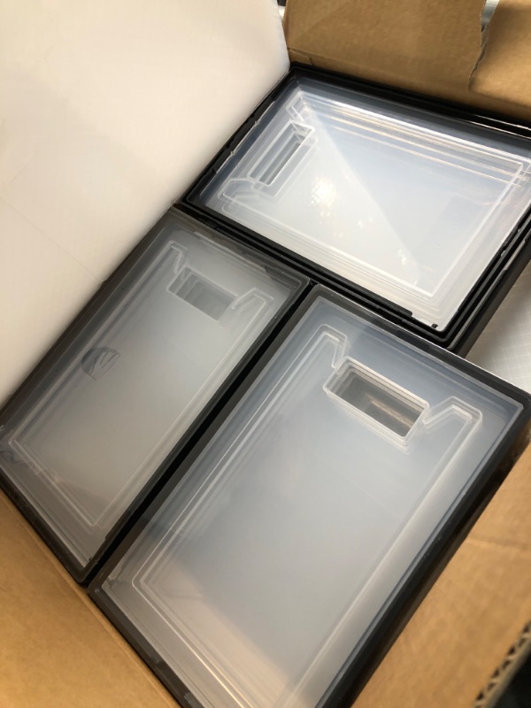 Photo 1 of ***(MINOR DAMAGE/ SEE NOTES)***12 Pack XX Large Shoe Organizer Storage Boxes for Closet, Modular Space Saving Shoe Boxes Clear Plastic Stackable Sneaker Containers Display Case with Lids, Black