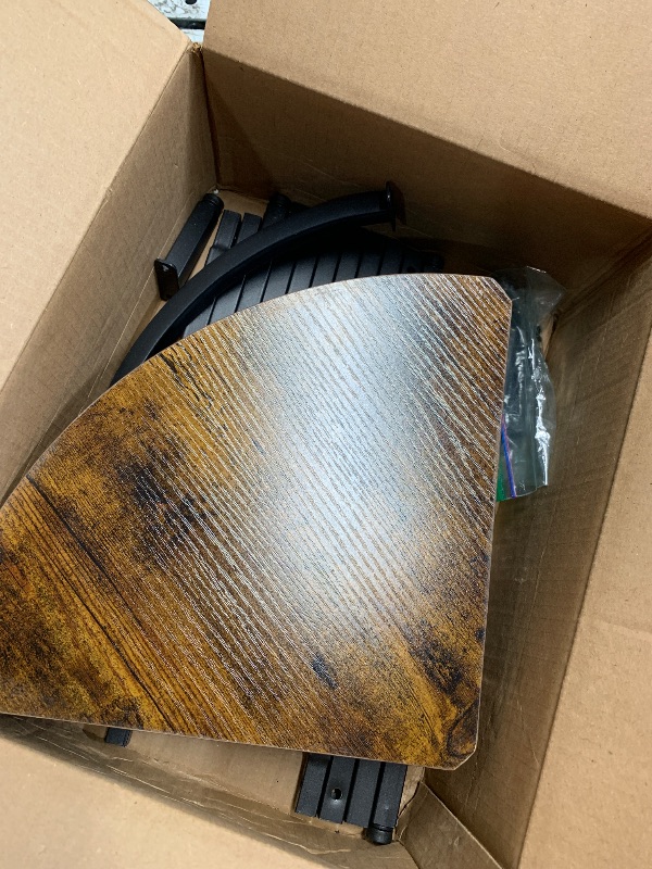 Photo 1 of (used)(unknown if complete) Homhedy 6-Tier Arched Corner Shelf Stand, Wall Corner Bookshelf with Metal Frame, Plant Stand, Industrial Storage Rack