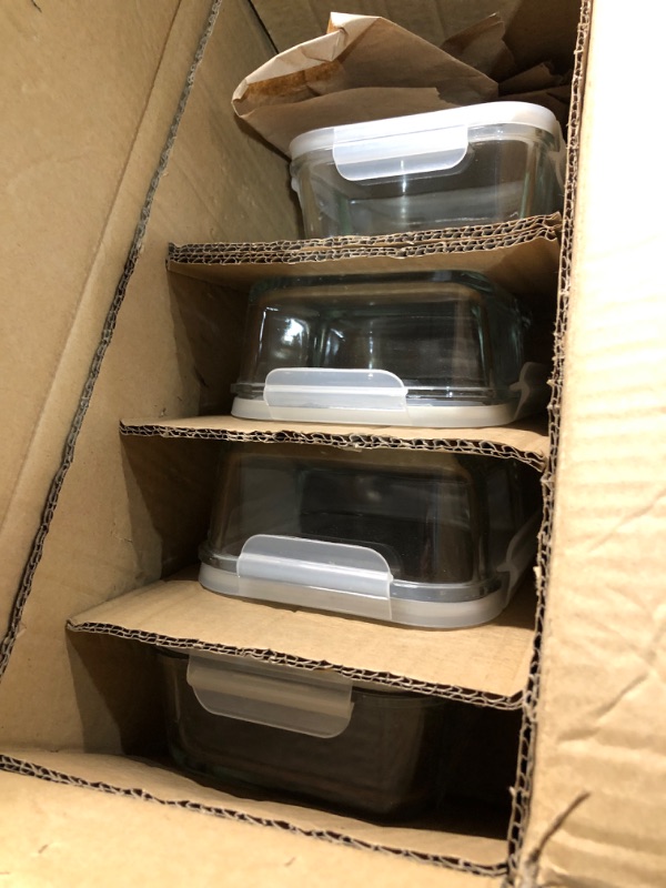 Photo 1 of ***(missing 1/ heavily used/ minor damage)***M MCIRCO [5-Packs, 36 Oz Glass Meal Prep Containers with Snap Locking Lids Glass Food Containers,Airtight Lunch Container,Microwave, Oven, Freezer and Dishwasher (4.5 Cup)