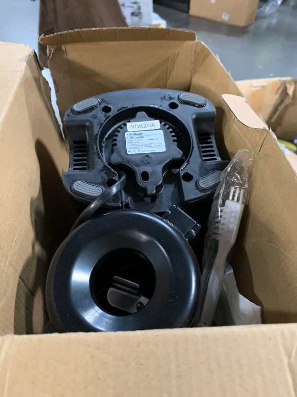 Photo 1 of ***(HEAVILY USED/ MINOR DAMAGE)***Juicer Machines, TUUMIIST Cold Press Juicer with 4.6'' Large Feed Chute Fit Whole Vegetable And Fruit, Masticating Juicer Easy To Clean, Black