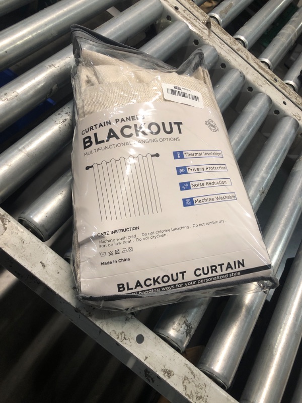 Photo 1 of (USED/FAIR) 100% Blackout Shield Linen Blackout Curtains for Bedroom 84 Inches Long, Back Tab/Rod Pocket Living Room Drapes, Thermal Insulated Blackout Curtains 2 Panels Set, 50" W x 84" L, Cream