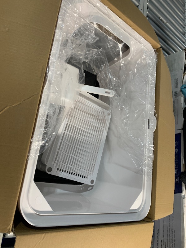 Photo 1 of ***(HEAVILY USED/ MINOR DAMAGE)***RIZZARI Large Stainless Steel Cat Litter Box, Enclosed Litter Pan with Cat Litter Scoop, Extra Large Litter Box for Medium to Big Cats (Black, 23.8" L*15.9" W*18" H)