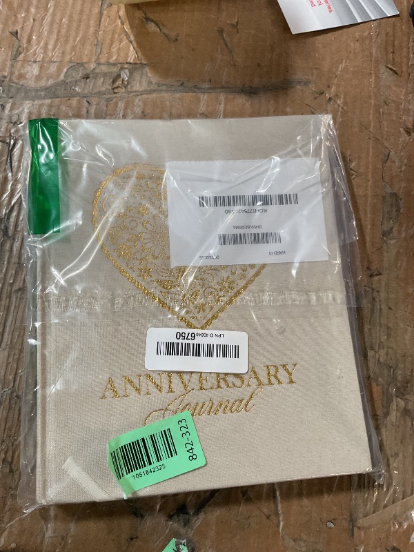 Photo 1 of ***(USED/ MINOR DAMAGE)***Lanpn Wedding Anniversary Journal Book, Linen Dating 1st to 70th Couple Memory Book Wedding Scrapbook, 190 Pages Love Stories Notebook Newlywed Marriage Anniversary Bridal Shower Gift, Beige