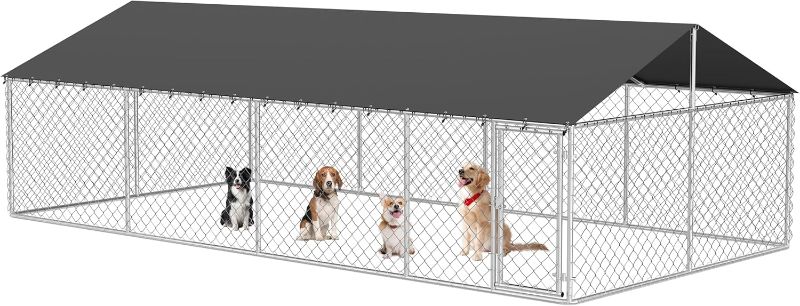 Photo 1 of (used)(incomplete) Outdoor Dog Playpen Heavy Duty Dog Kennel House Mesh Dog Big Cage Pet Kennel Steel Fence with Secure Lock