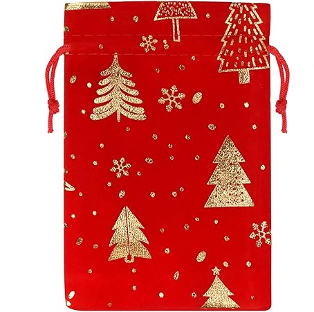 Photo 1 of
Jactales Small Red Velvet Drawstring Christmas Gift Bags – 12 PCS 4x6 Inches Mini Xmas Present Pouch with Gold Foil Christmas Tree and Snowflake Design –...