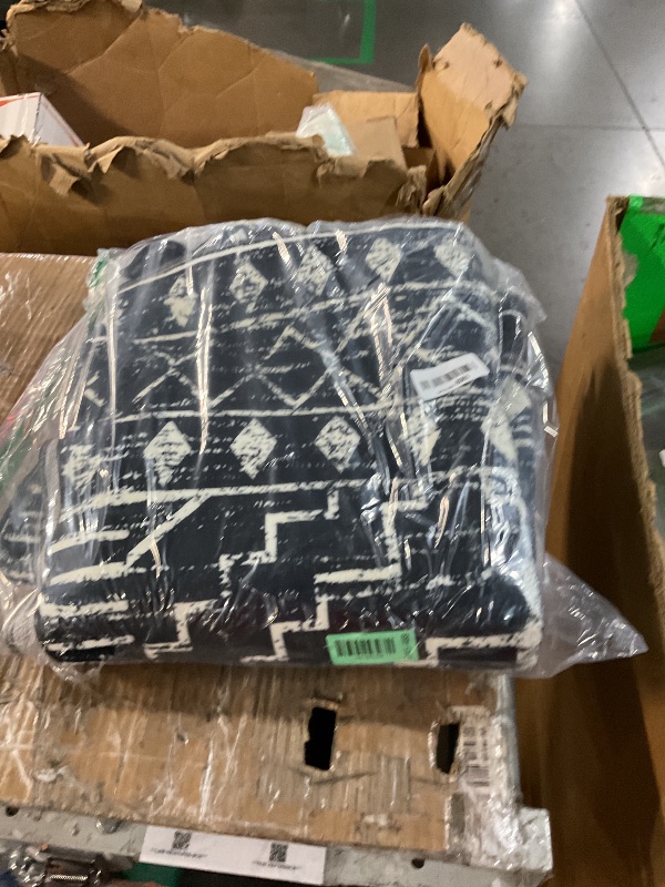 Photo 1 of (please see all images) Wonnitar Moroccan Washable Rug 4x6, Black Boho Living Room Area Rug, Non-Slip