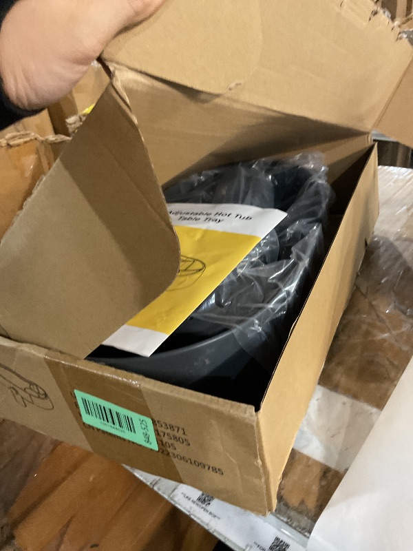 Photo 1 of (UNTESTED) Geelin 1 Pc Hot Tub Table Tray, Adjustable Aboveground Bathtub Tray with 2 Cup Holder, Between 2'' to 7.5'' Nonslip Hot Tub Accessories Shelf Drinks Snacks Phone Holder for Spa Bathtub (Navy Blue)