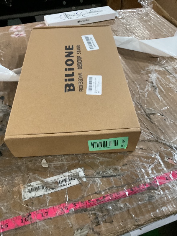 Photo 1 of (missing pop filter) BILIONE Multifunctional Desktop Microphone Stand, Adjustable Mic Stand Desk with Pop Filter, Shock Mount, Microphone Clip