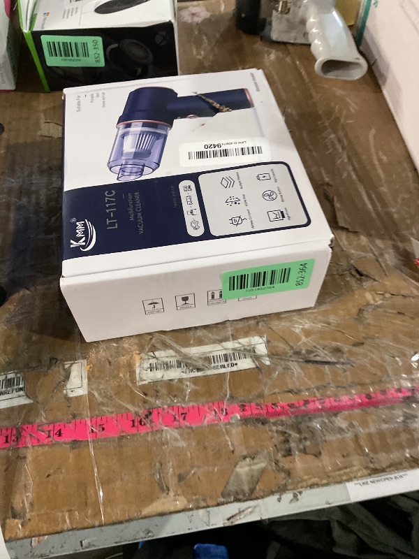 Photo 1 of (used/fair) (power tested) KMM Handheld Car Vacuum Cleaner, 9000Pa Vacuum Cleaner and Air Duster, 120W High Power Hand Held Vacuum with LED Light and Multi-Nozzles for Car, Home, Office, Pet
