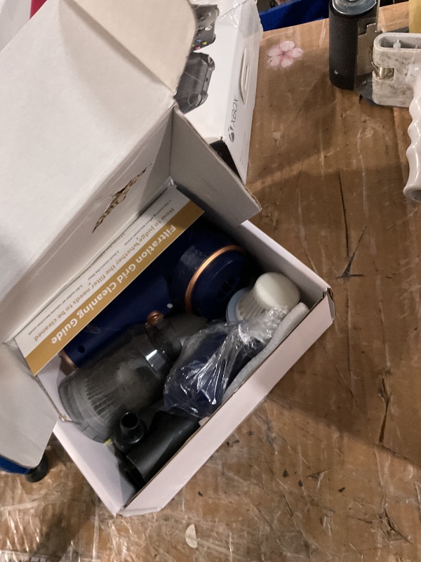 Photo 1 of (used/fair) (power tested) KMM Handheld Car Vacuum Cleaner, 9000Pa Vacuum Cleaner and Air Duster, 120W High Power Hand Held Vacuum with LED Light and Multi-Nozzles for Car, Home, Office, Pet