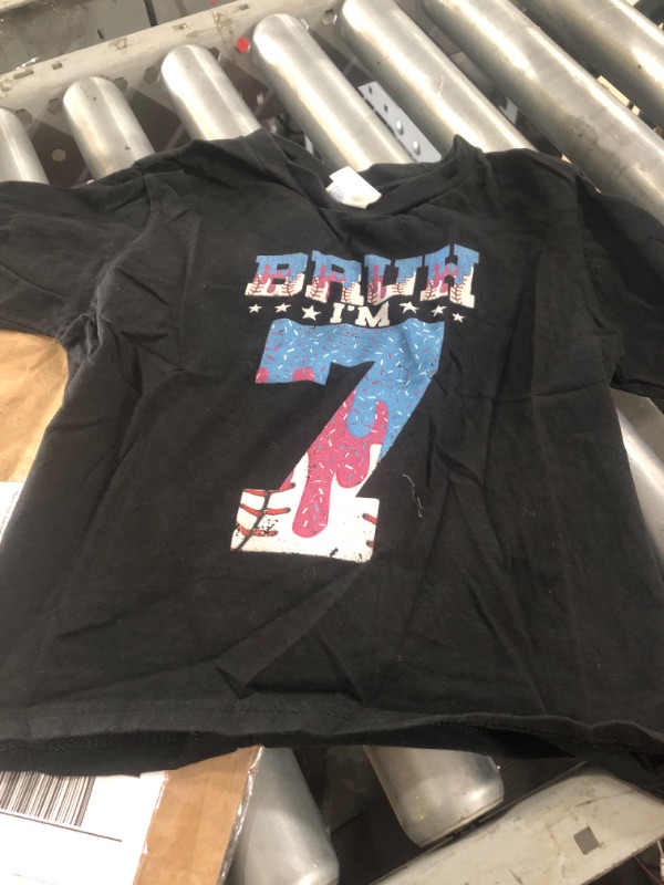 Photo 1 of (XS) Kids Bruh Im 7 Race Checkered Flag 7th Birthday Seven Year Boys T-Shirt