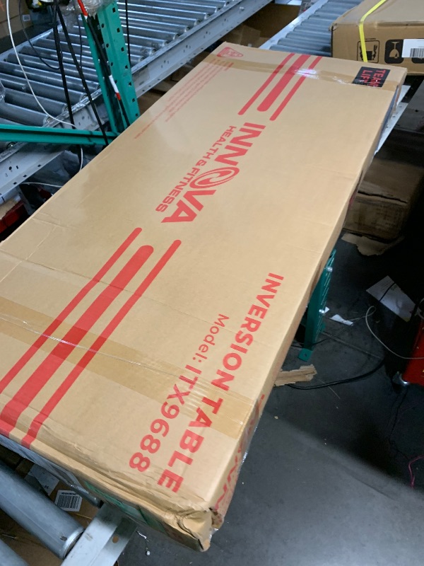 Photo 1 of ***FACTORY SEALED******INNOVA HEALTH AND FITNESS ITX9688 Heavy Duty Inversion Table, Extended Ankle Holding System, 300 lb Weight Capacity, Gray/Black